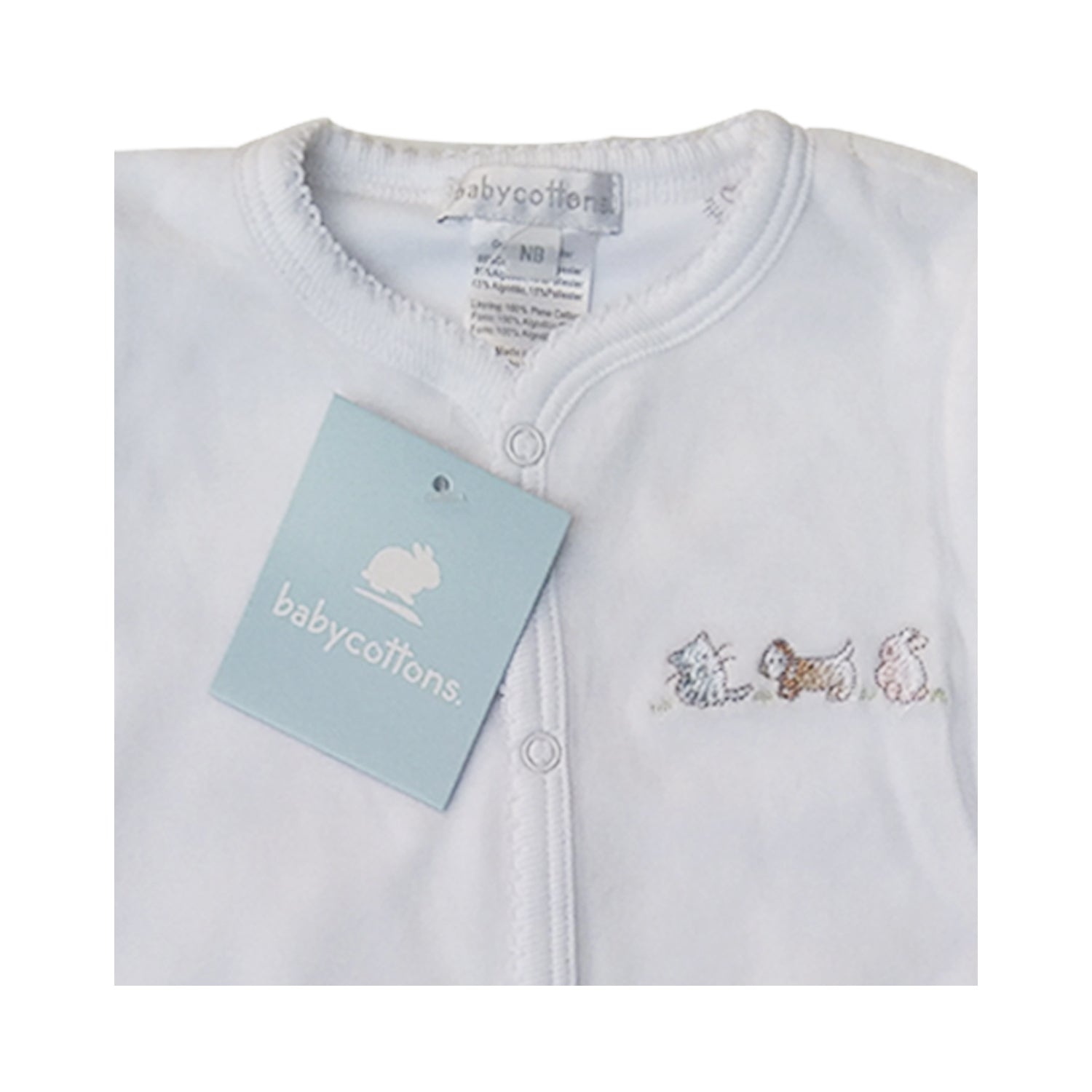 Enterito Babycottons Rever Plush Pets Blanco