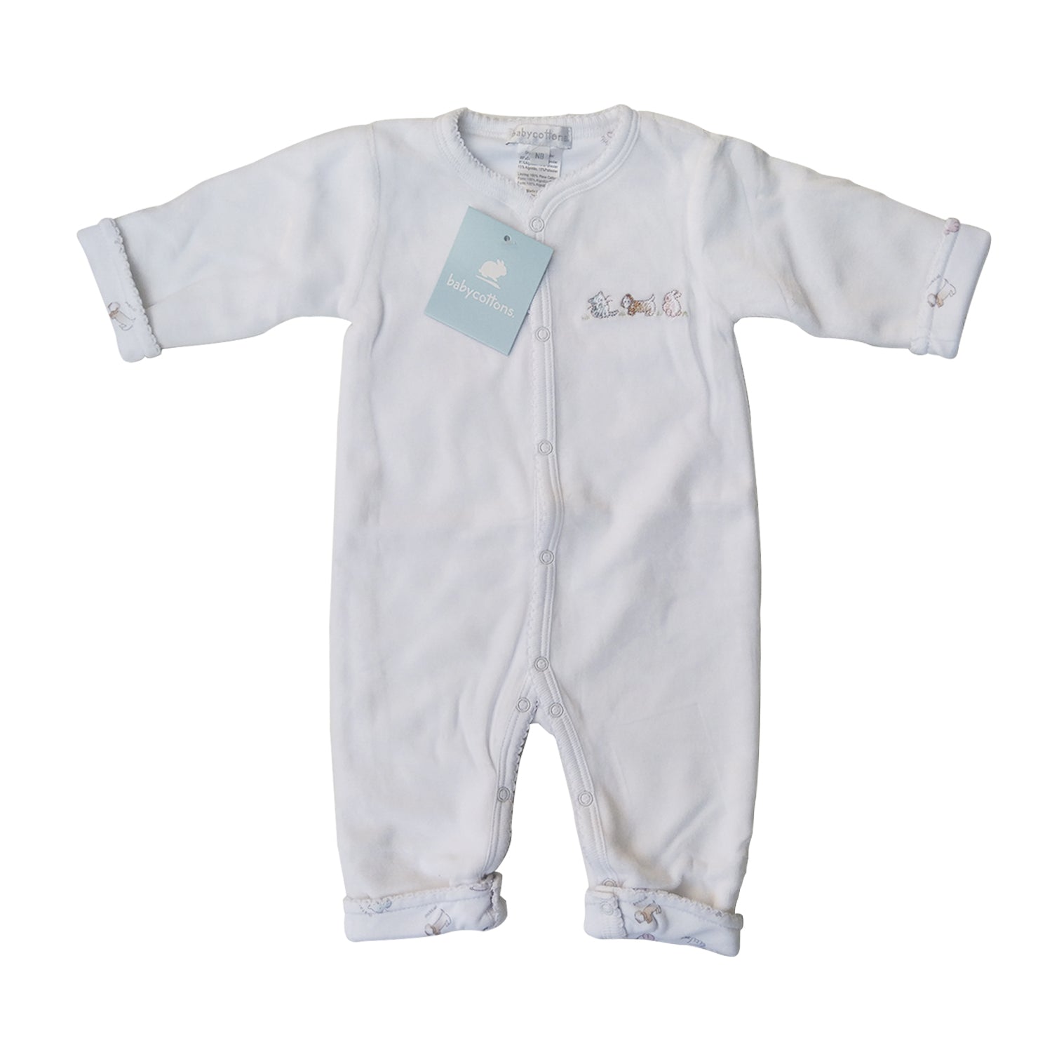 Enterito Babycottons Rever Plush Pets Blanco