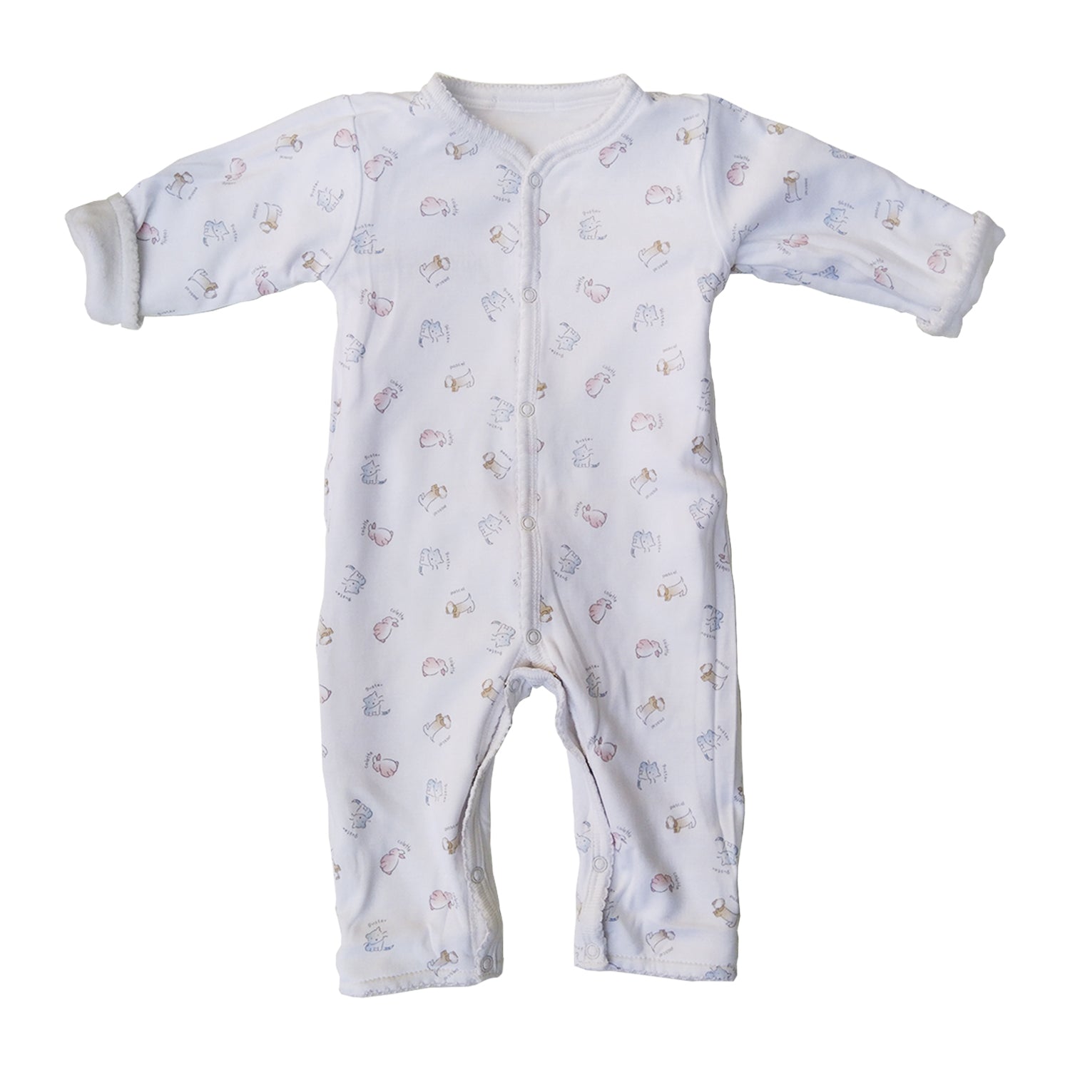 Enterito Babycottons Rever Plush Pets Blanco