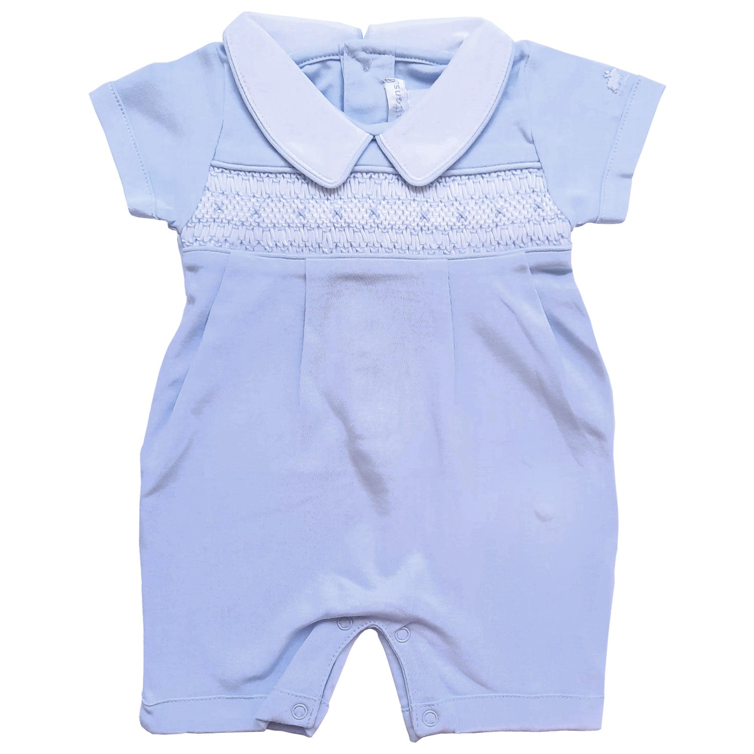Enterito Babycottons Smock MC Celeste