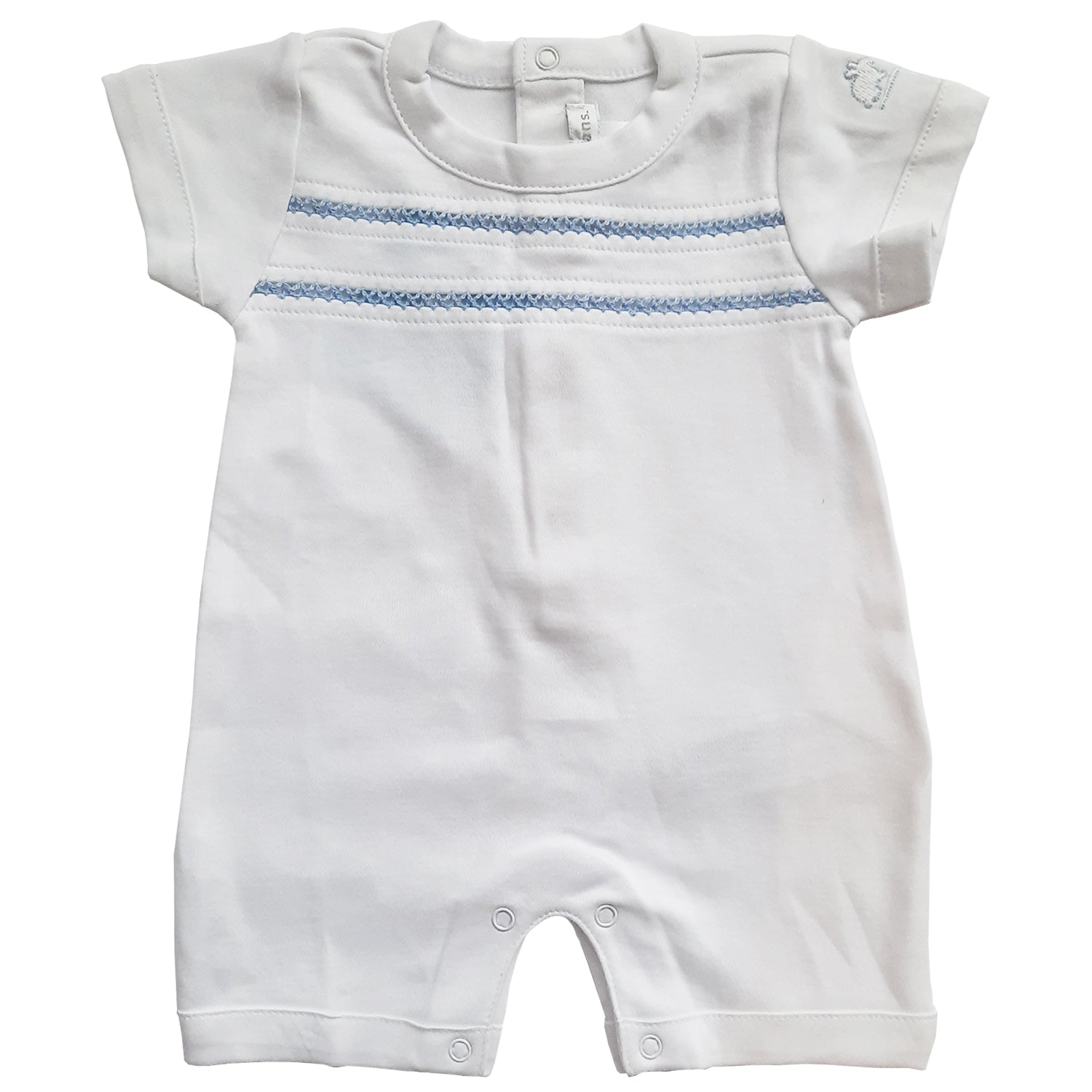 Enterito Babycottons Vanilla MC Blanco Celeste