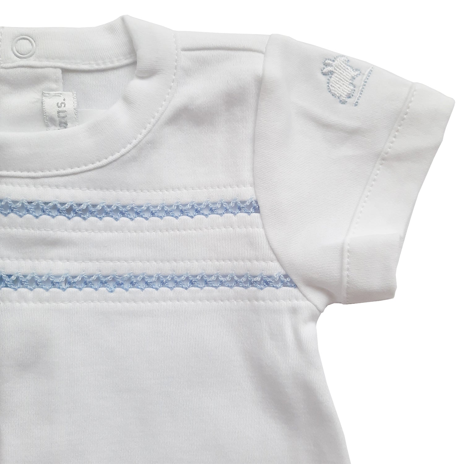 Enterito Babycottons Vanilla MC Blanco Celeste