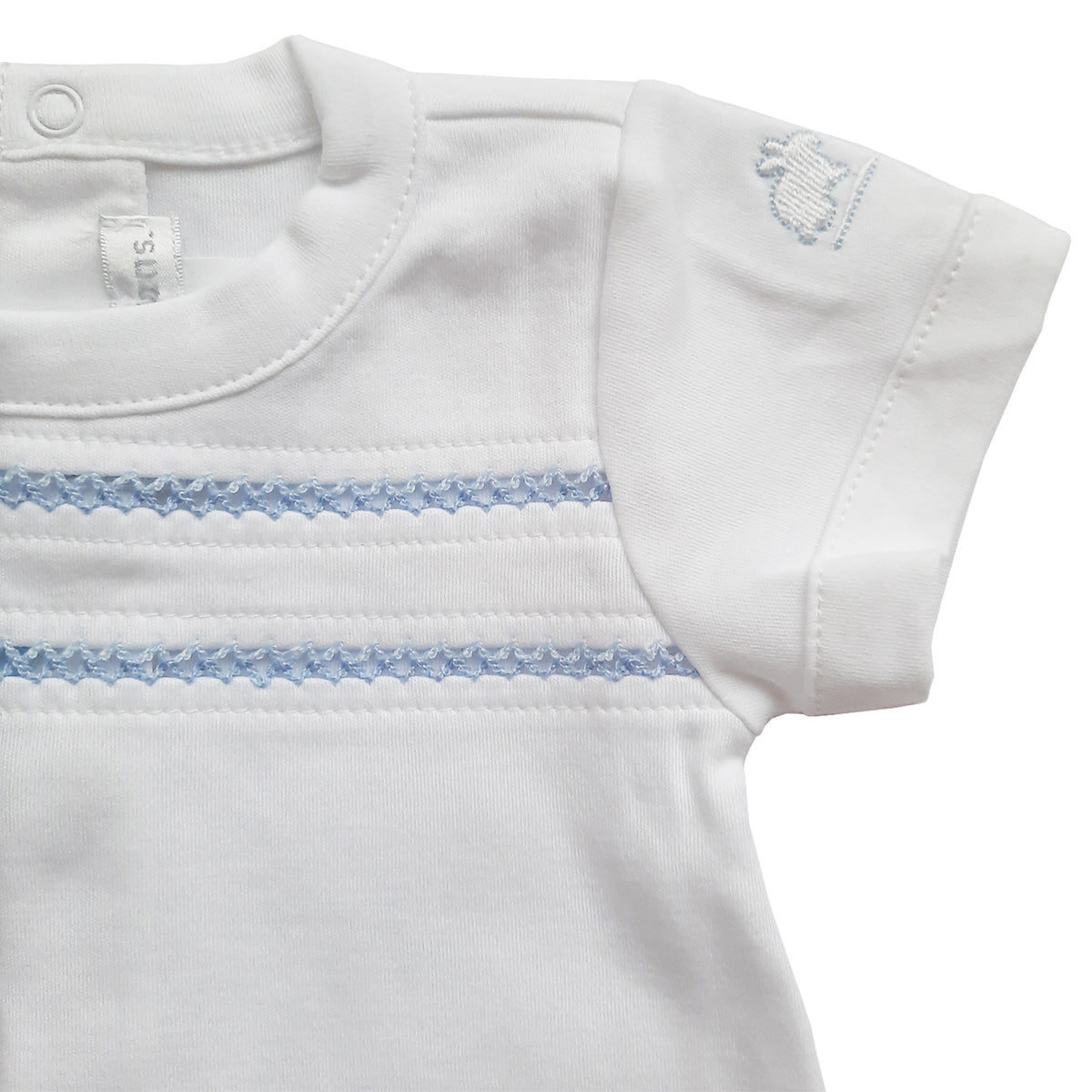 Enterito Babycottons Vanilla MC Blanco Celeste