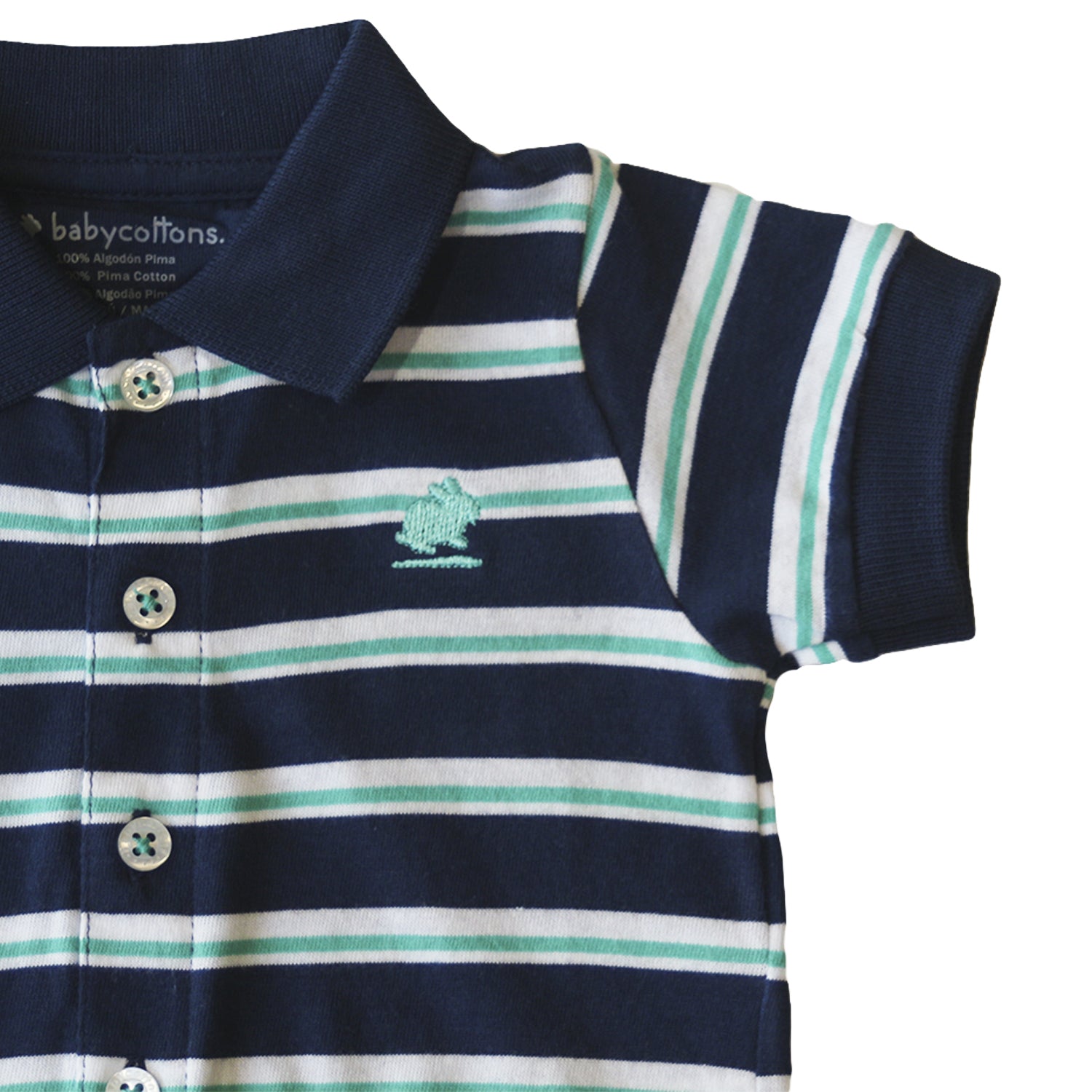Enterito Babycottons C/Polo Joseph Tom Ray MC Azul Verde