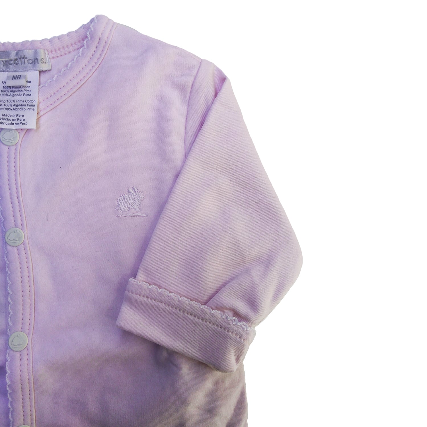Cardigan Rever Basico S/capucha Pima Rosa