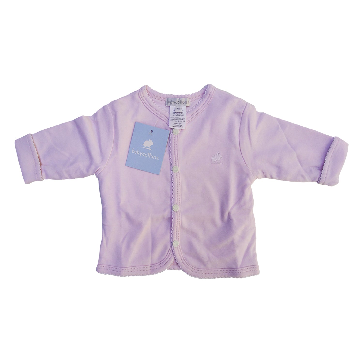 Cardigan Rever Basico S/capucha Pima Rosa