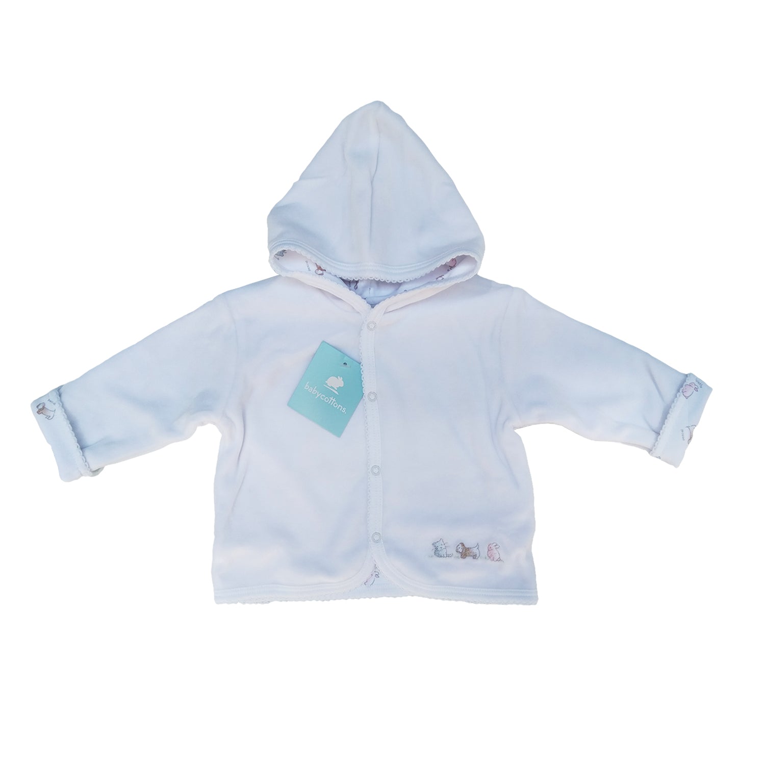 Cardigan Babycottons Plush Print Blanco Estampado