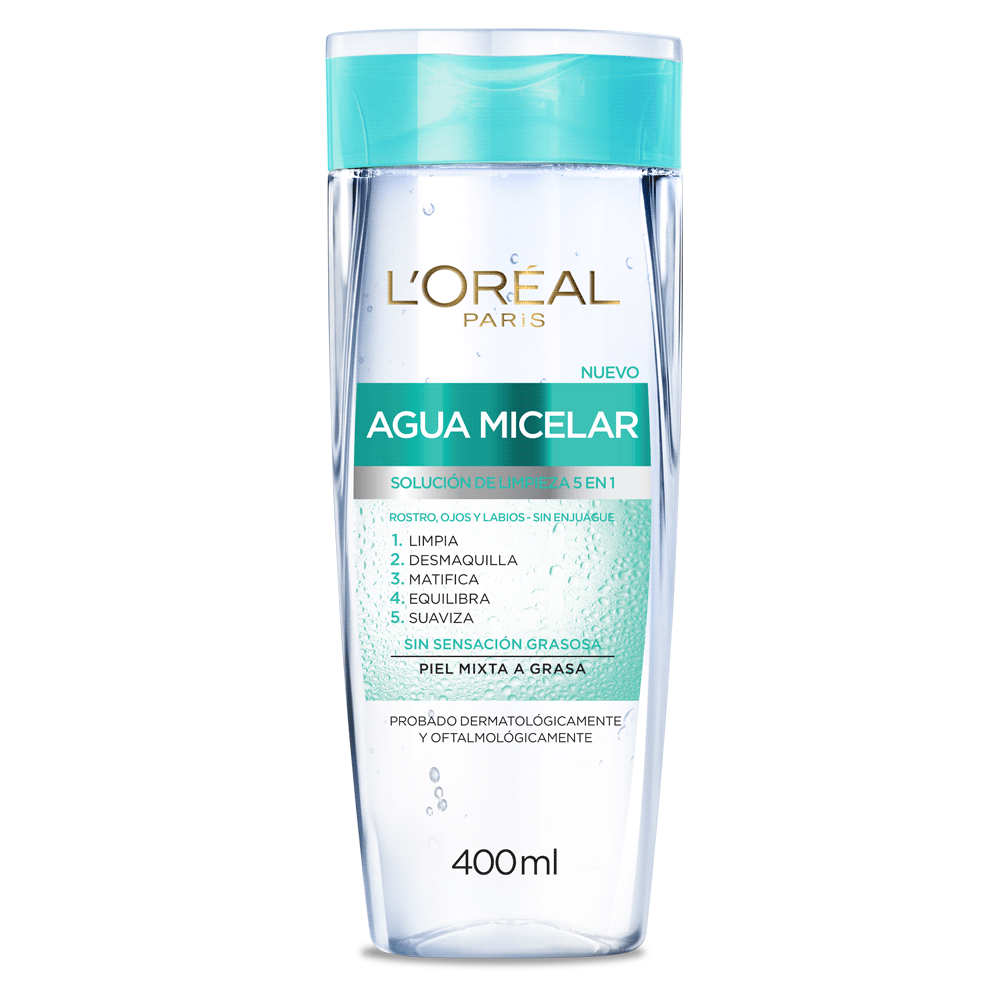 Agua Micelar 5 En 1 Piel Mixta A Grasa Hidra-Total 5 400 ml