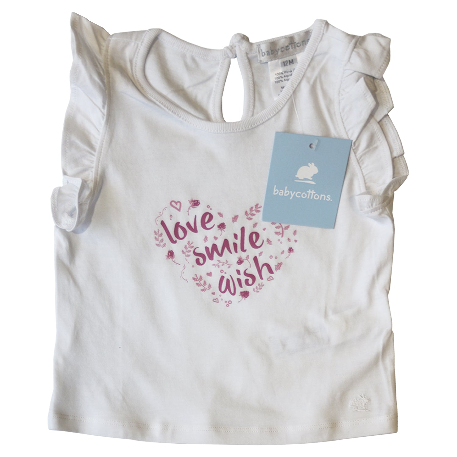 Camiseta Babycottons Angelina Regata Blanco Rosa