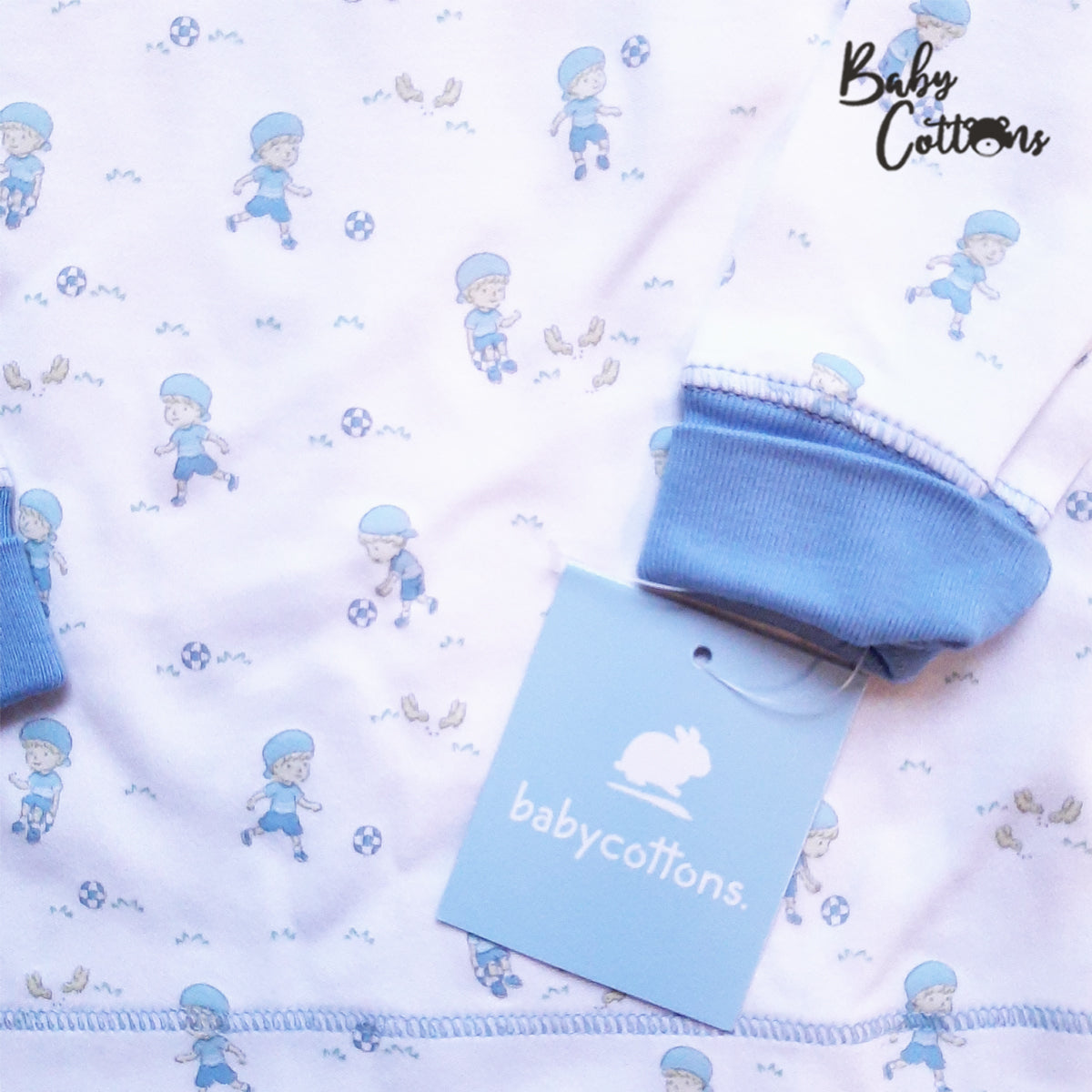 Pijama Babycottons ML Parque Blanco Azul Claro