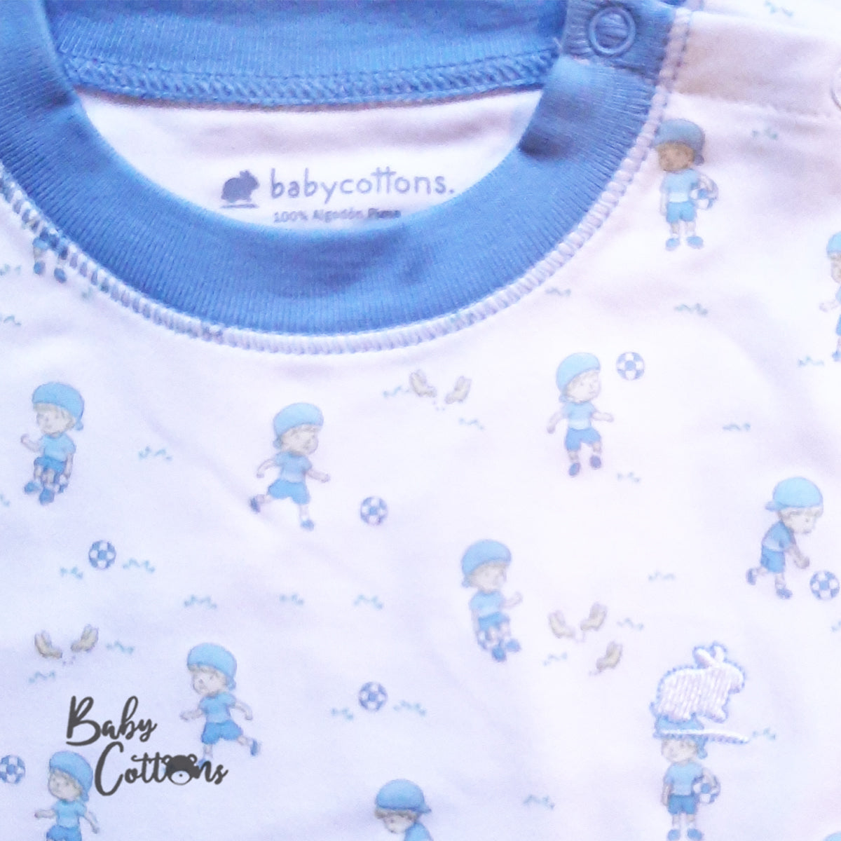 Pijama Babycottons ML Parque Blanco Azul Claro