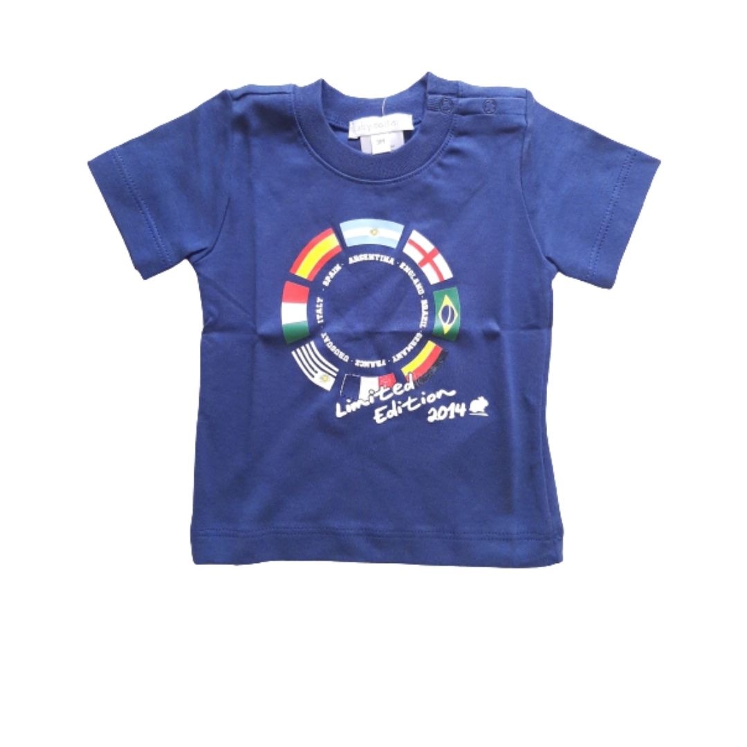Polera Babycottons Football T-Shirt Azul