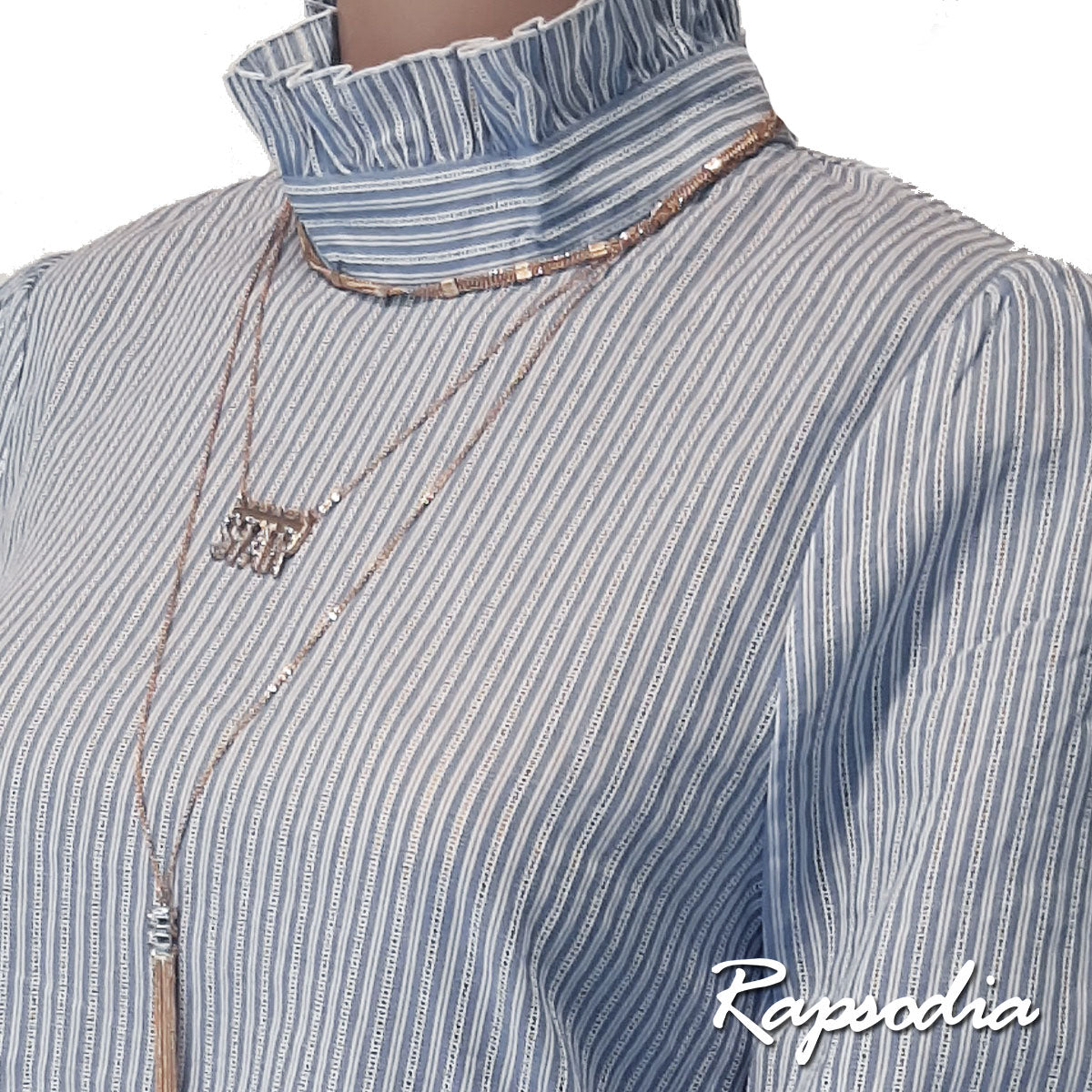 Blusa Rapsodia Goldi Stripes Azul
