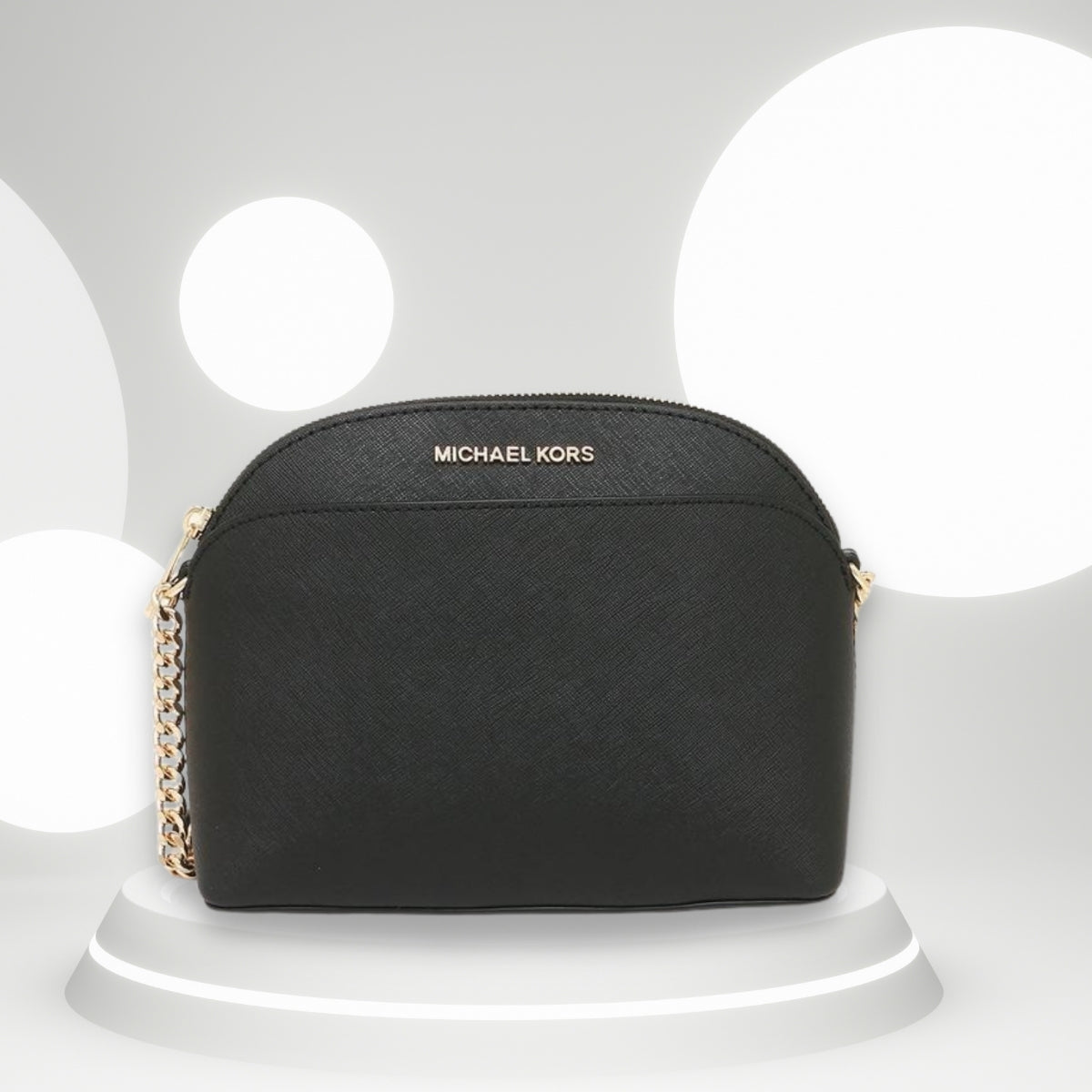 Cartera Michael Kors JET SET TRAVEL Dome Crossbody Leather Md BlackColor BLACK