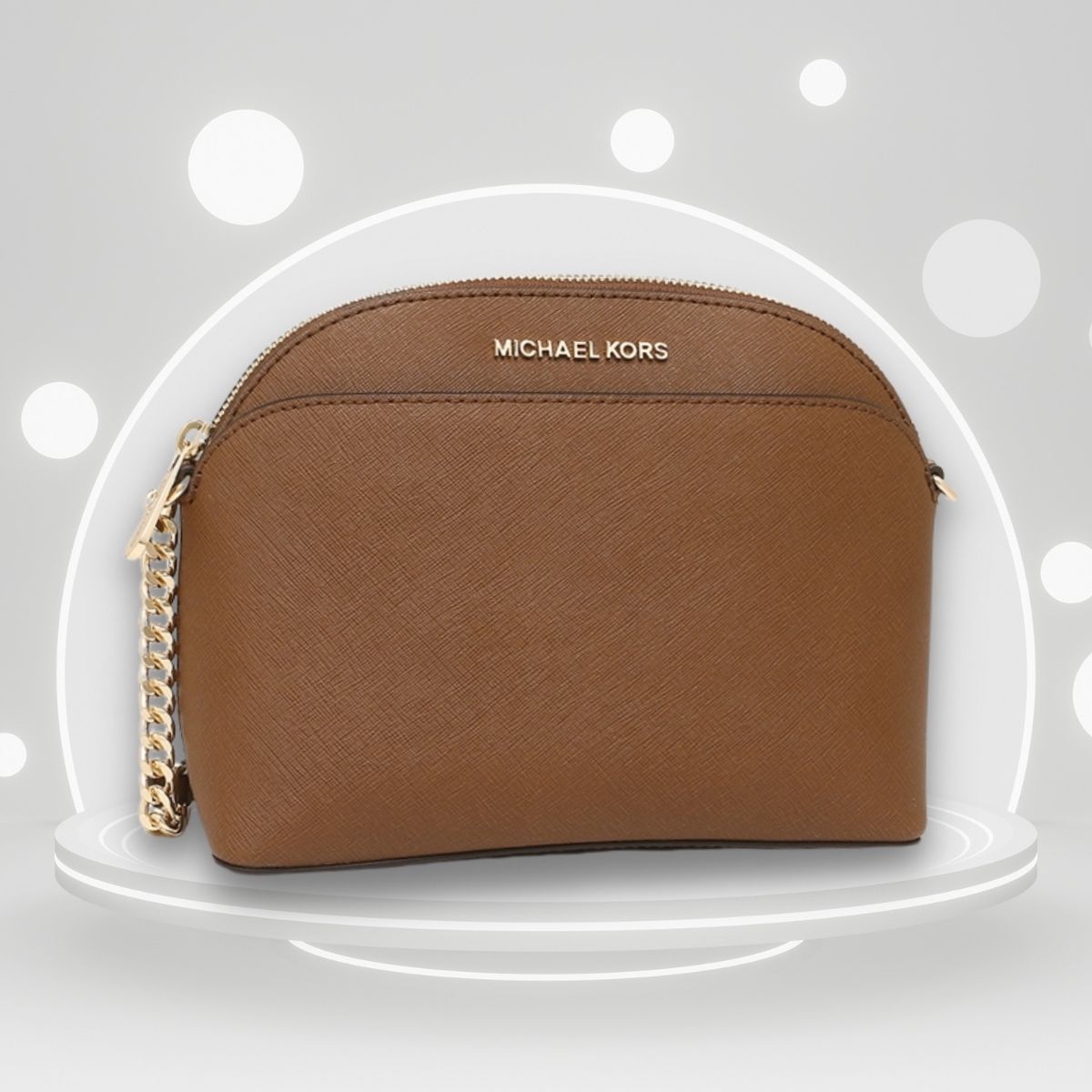 Cartera Michael Kors JET SET TRAVEL Dome Crossbody Leather Luggage MdColor LUGGAGE