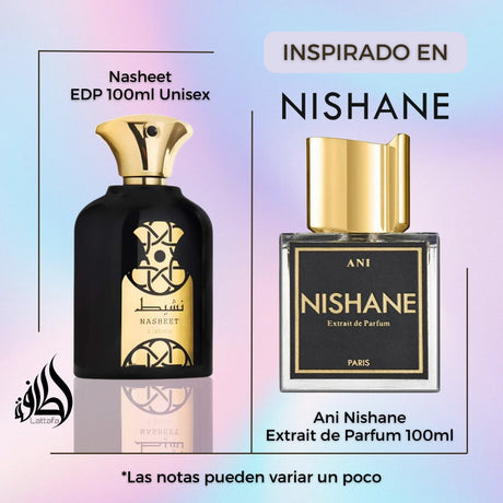 Nasheet Lattafa Edp 100ML Unisex- Inspirado en Ani Nishane