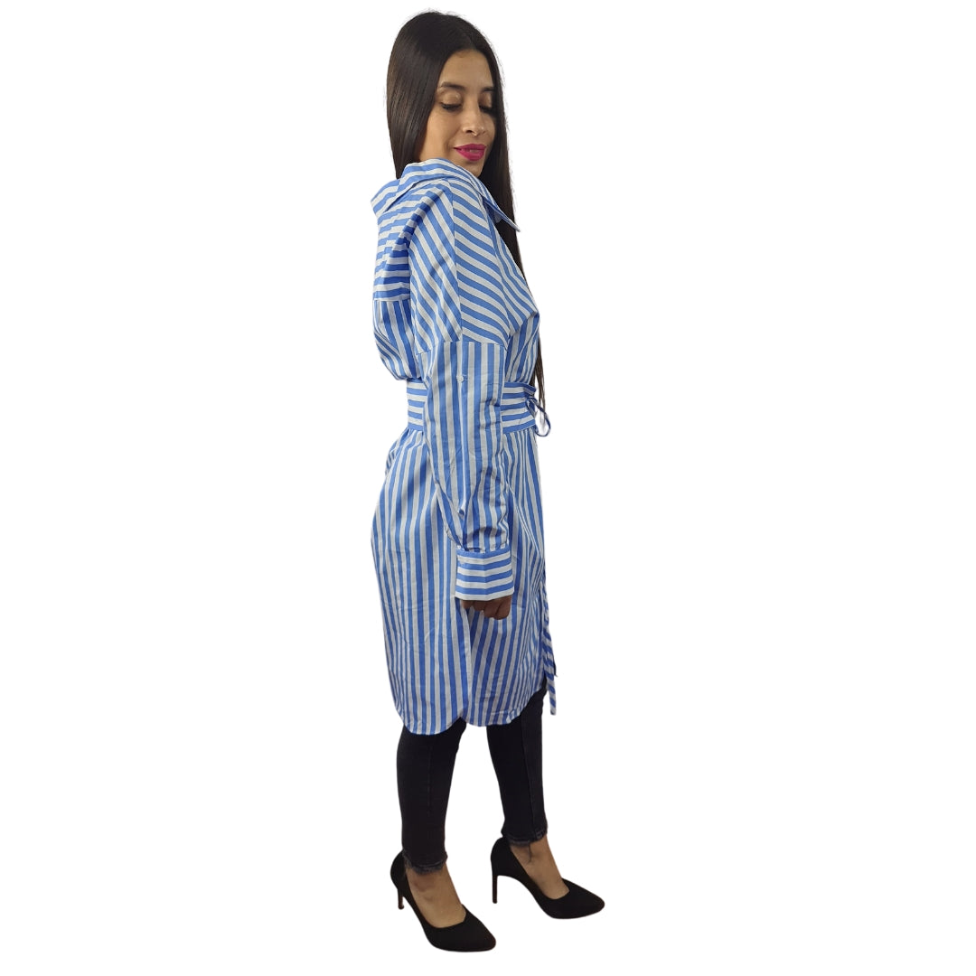 Vestido Vero Moda Azul Claro Style RITA L/S SHIRT DRESS(SL)