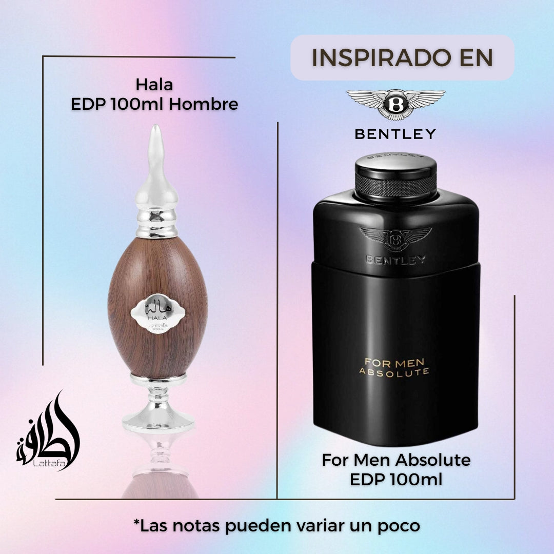 Hala Lattafa 100ML EDP Hombre- Inspirado en Men Absolute de Bentley