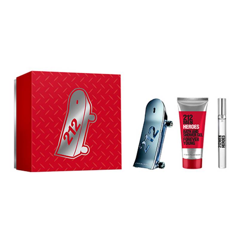 Estuche 212 Men Heroes Carolina Herrera Edt 90Ml+10Ml Mini+100Ml S/G Hombre00
