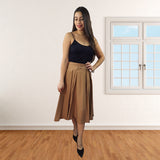 Falda Vero Moda Marron Style ARIA SOFT MIDI SKIRT(VMC-NC)