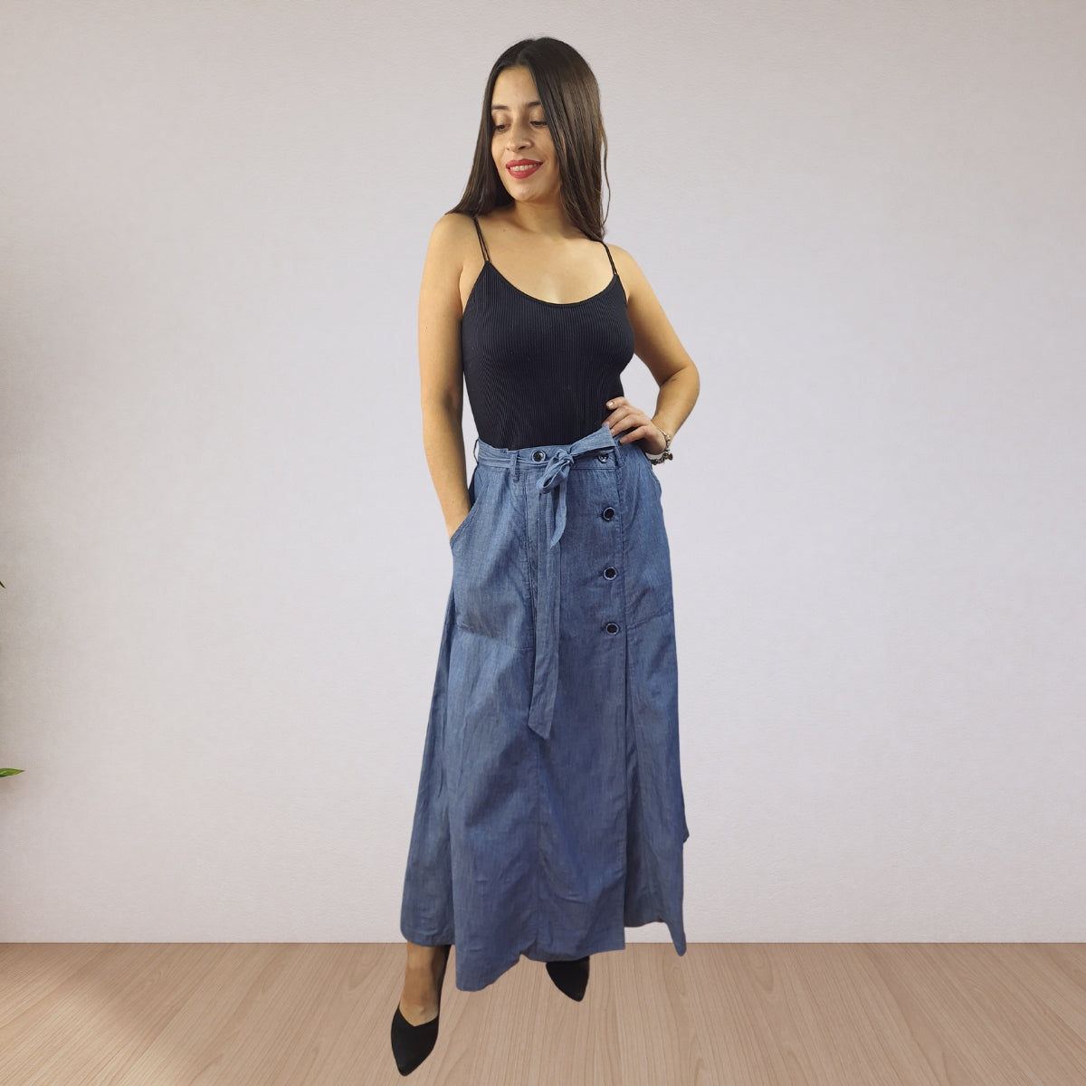 Falda Vero Moda Azul Claro Style TURN HW DENIM SKIRT(NE-EC-3)