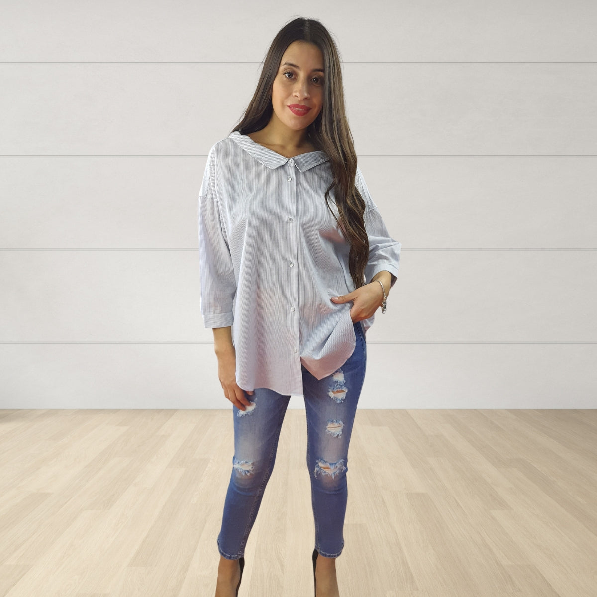 Blusa Vero Moda Azul  Style SURPRISE 3/4 SHIRT(MM)