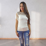 Blusa Vero Moda Blanco Style BATTERY S/S JERSEY TOP(VMC-TP-ET-3)