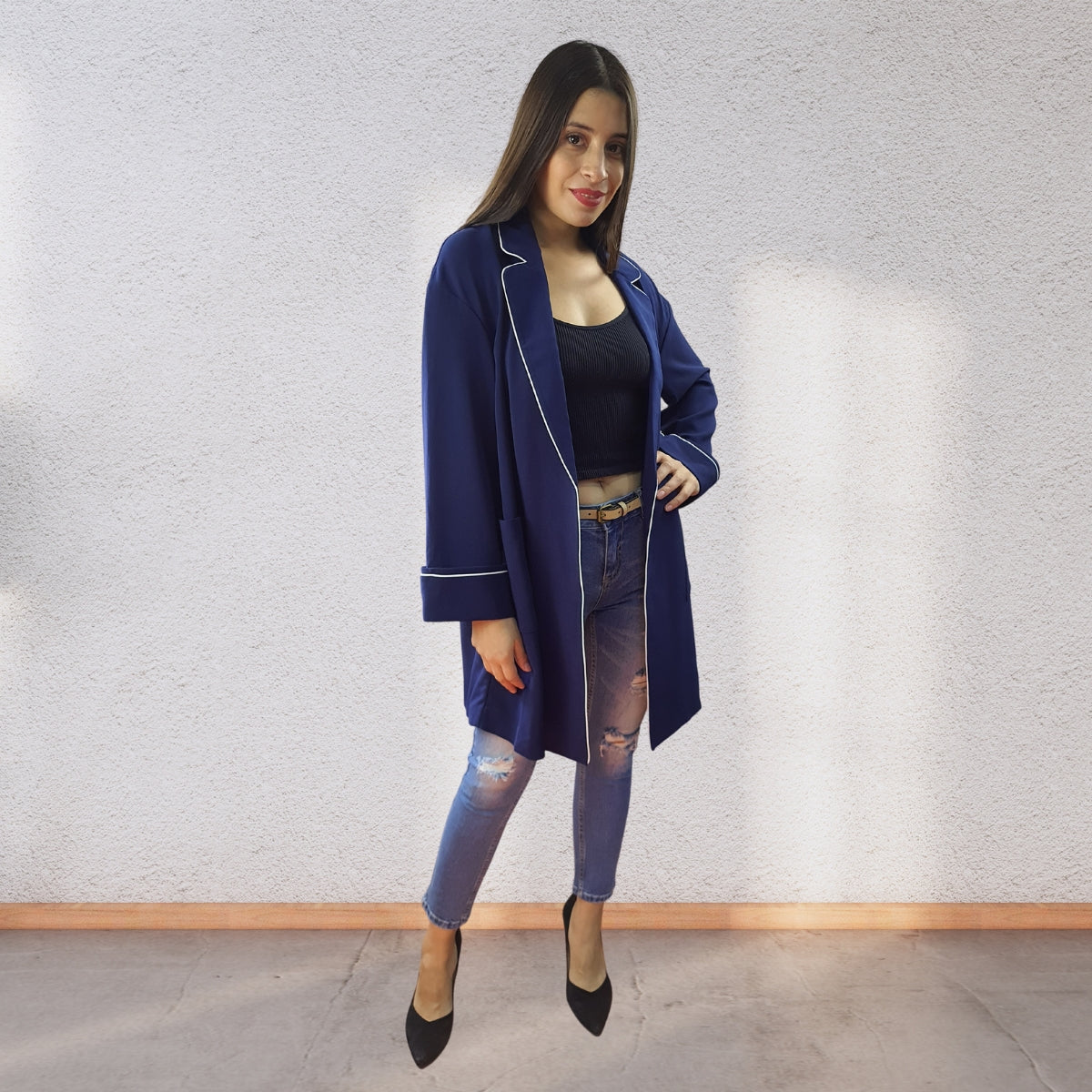 Blazer Vero Moda Azul Style LIN L/S JACKET(VMC-NC)