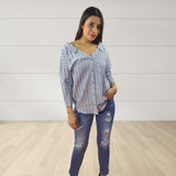 Camisa Vero Moda Azul  Style MAY 3/4 SHIRT(TP)