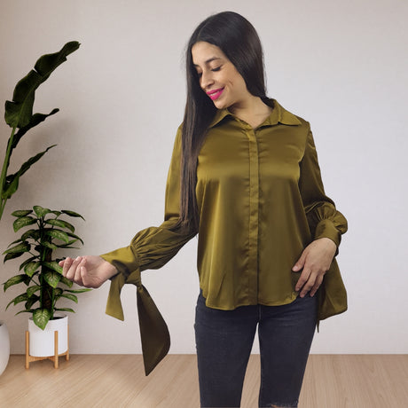 Blusa Vero Moda Verde Style JACQUES L/S SHIRT(VMC-DR)