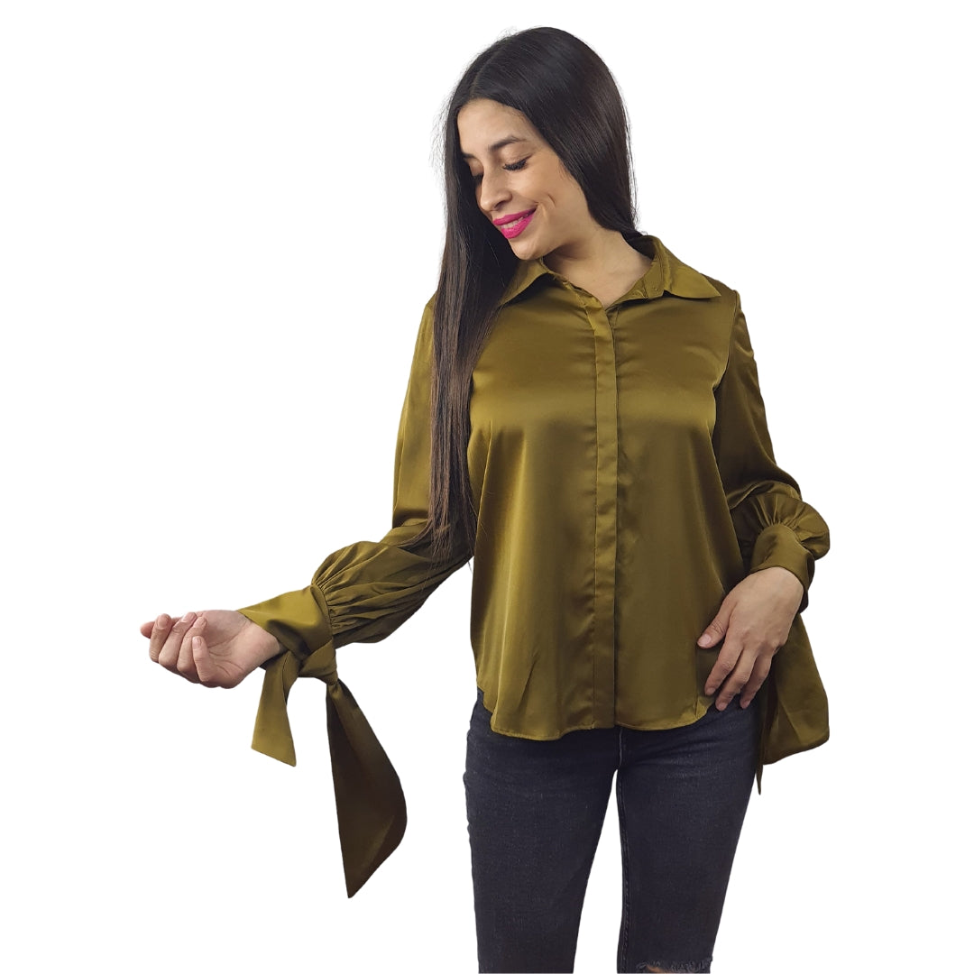 Blusa Vero Moda Verde Style JACQUES L/S SHIRT(VMC-DR)