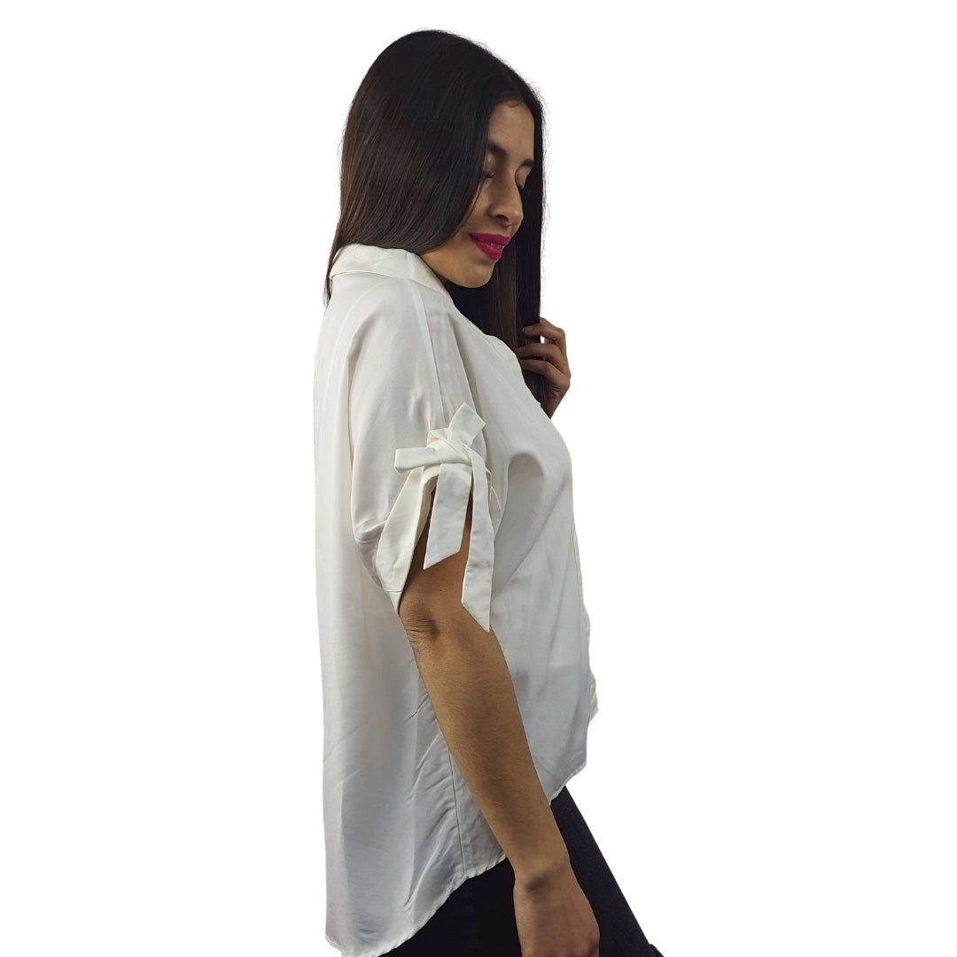 Blusa Vero Moda Blanco Style SELENA SOILD S/S SHIRT(VMC-SL)