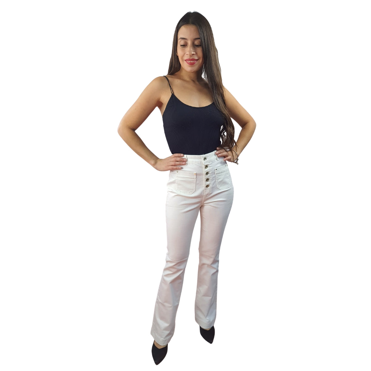 Jeans Vero Moda Blanco Style SKY HIGH WAIST SLIM BOOTCUT JEANS(BN-EC-