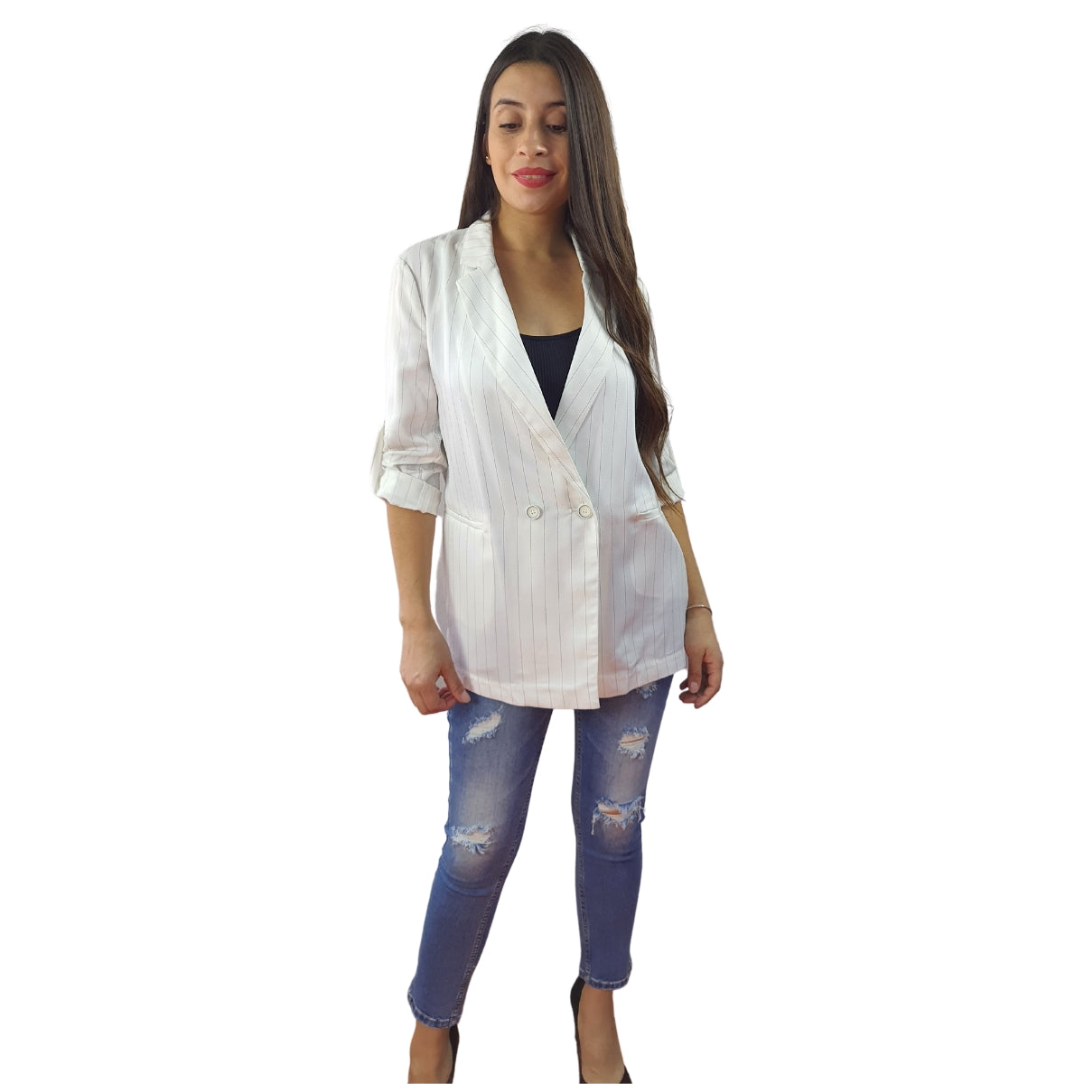 Blazer Vero Moda Blanco Style VICKY 7/8 BLAZER(SL)