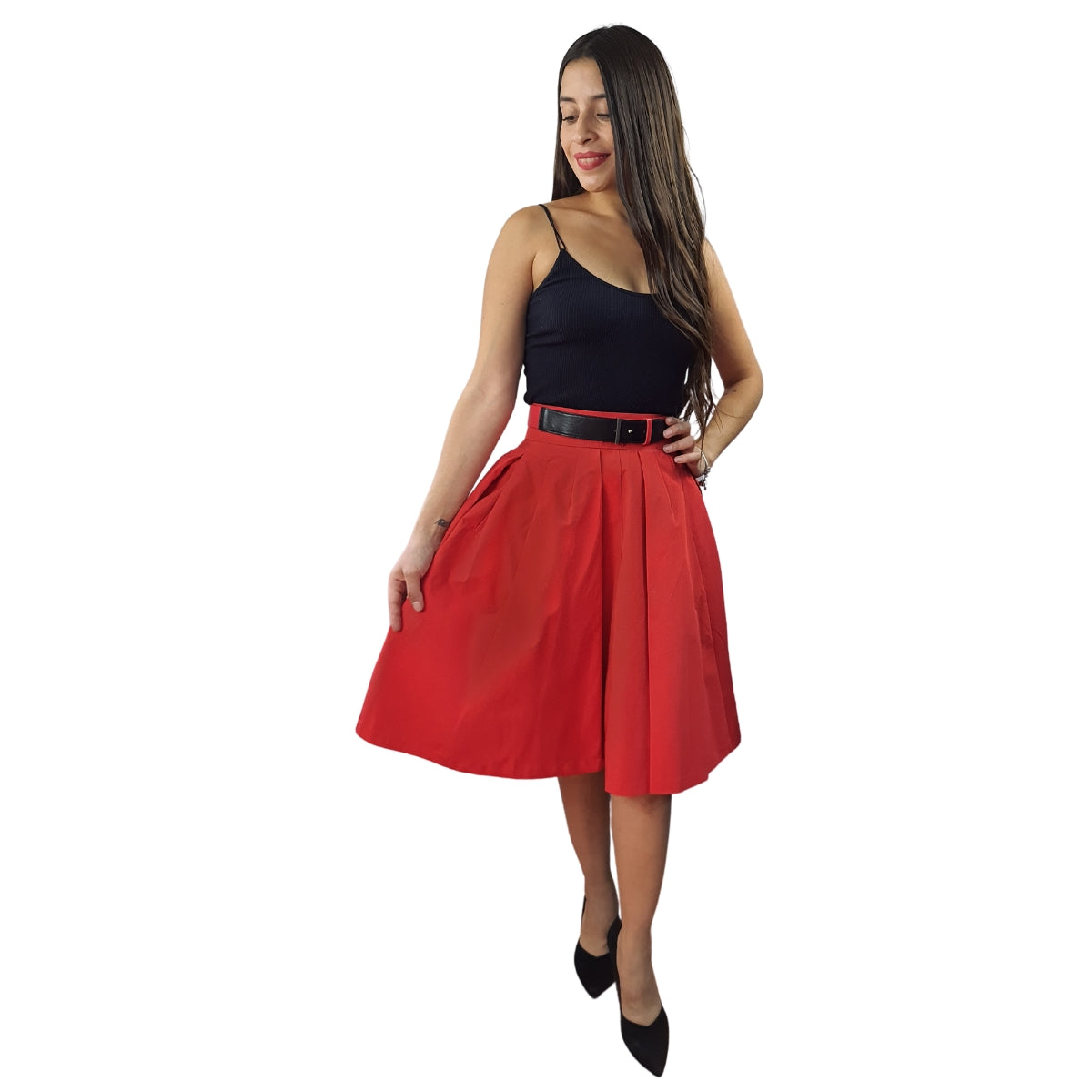 Falda Vero Moda Rojo Style MOLLY MIDI SKIRT(BN-ET-3)