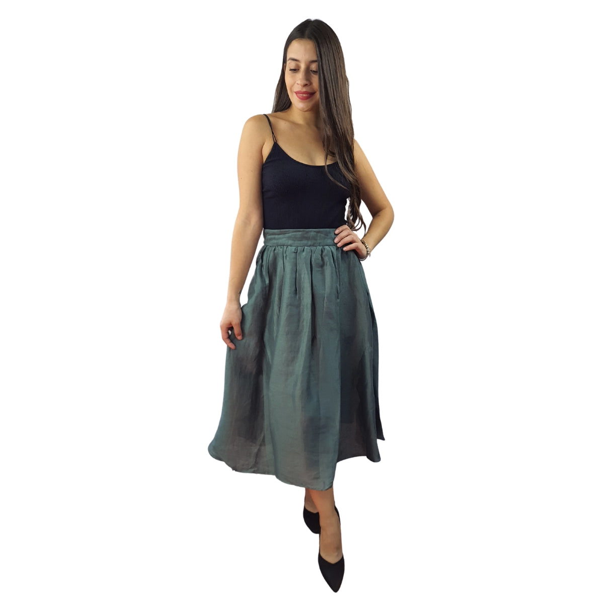 Falda Vero Moda Verde Claro Style ETHEL MIDI SKIRT(VMC-NE-EC-2)