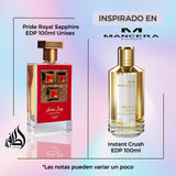 Pride Royal Sapphire 100Ml Edp Unisex Lattafa Perfume- Inspirado en Instant Crush de Mancera
