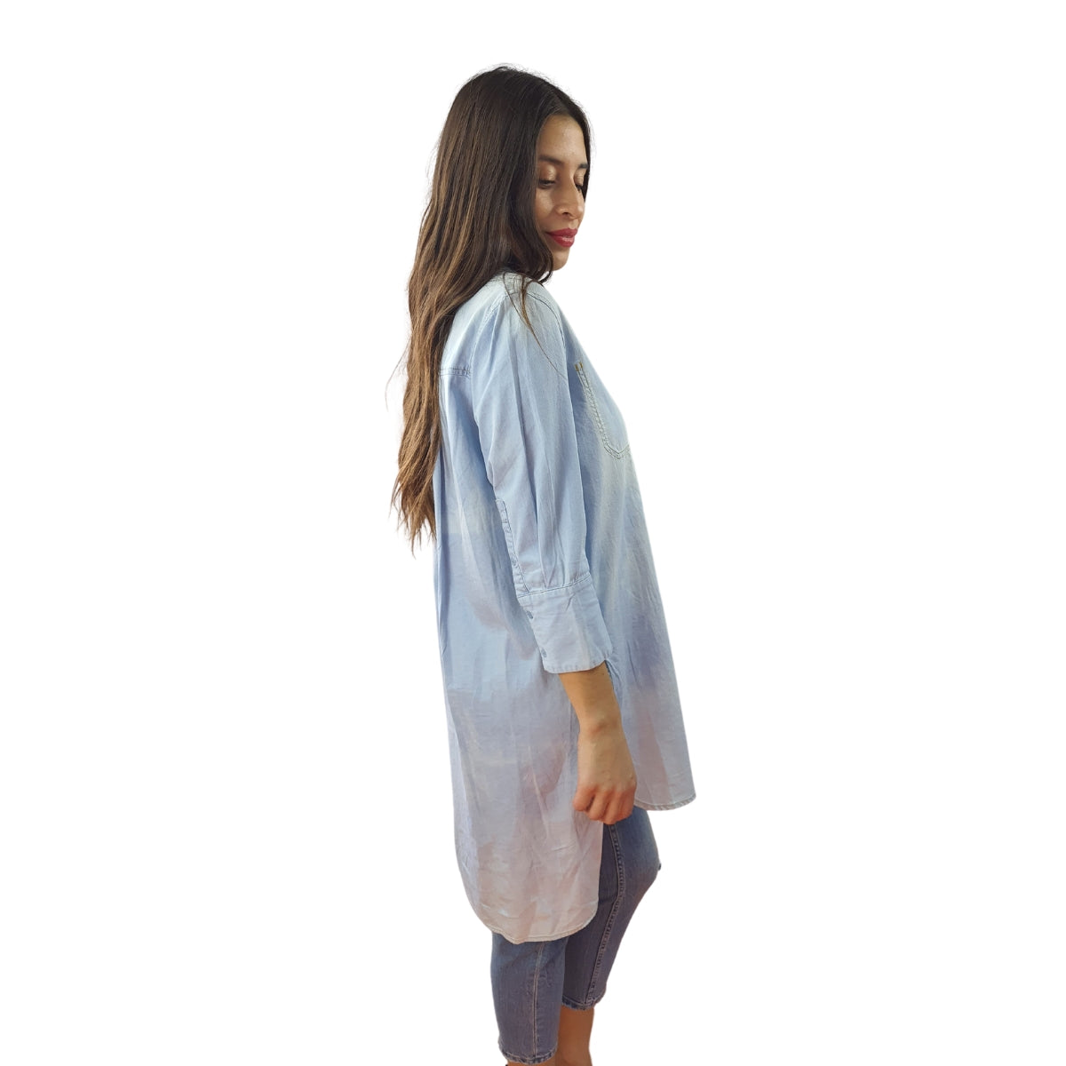 Camisa Vero Moda Azul Claro Style BIKE 3/4 LONG DENIM SHIRT(RN)