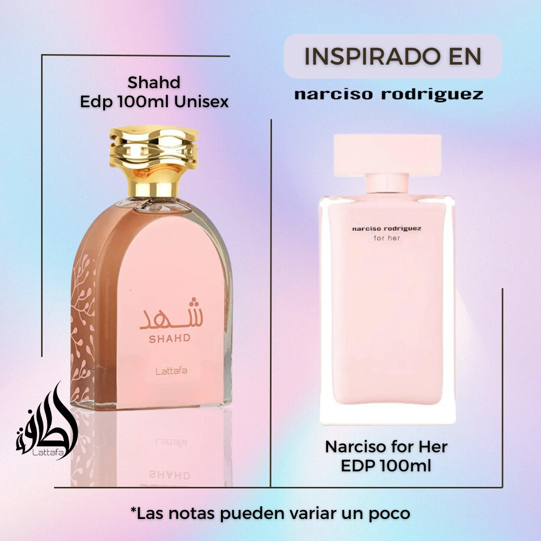 Shahd Lattafa Edp 100ML Unisex- Inspirado en Narciso for Her