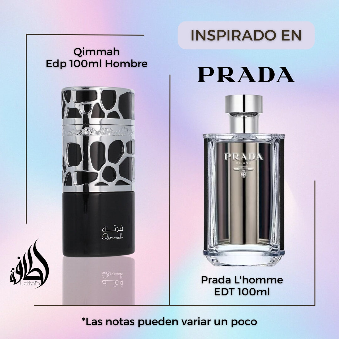 Qimmah Lattafa Edp 100Ml Hombre- Inspirado en Prada L homme