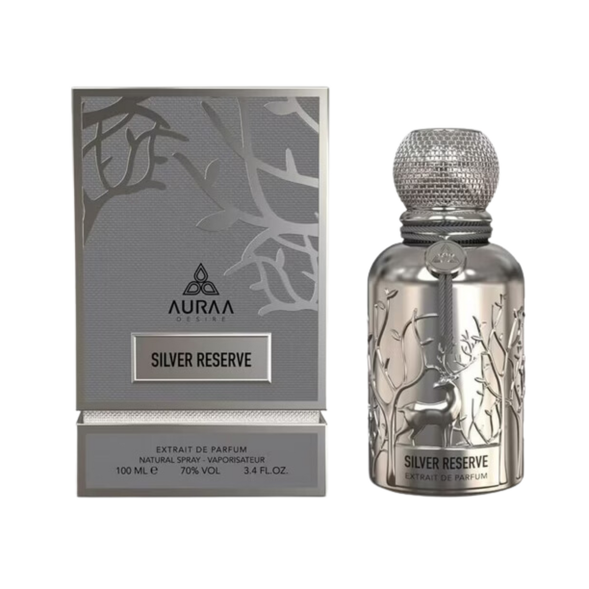 Silver Reserve Auraa Desire Extrait De Parfum 100Ml Unisex - Inspirado en Stallion Leather Confidential de Carolina Herrera