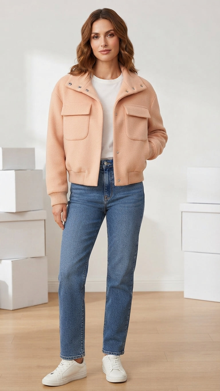 Chaqueta Lana Arena Only Mujer 4666