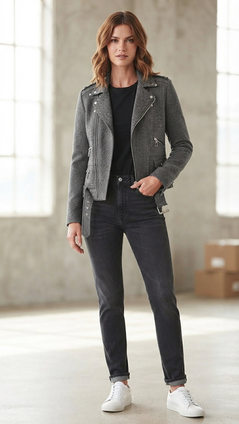 Chaqueta Casual Gris Oscuro Only Mujer 1770