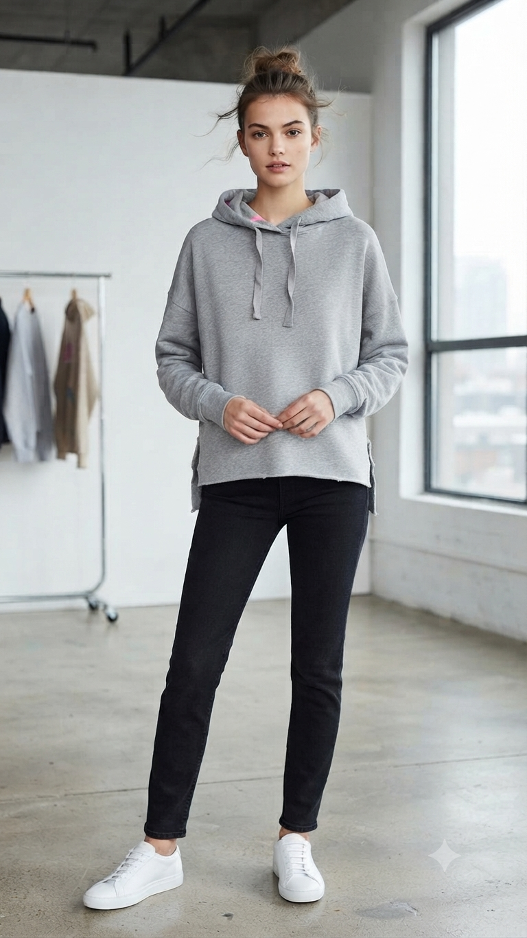 Sudadera Oversize Gris Only Mujer 3923