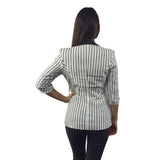Blazer Vero Moda Blanco y Negro Style OLIVIA 3/4 BLAZER(PM-ET-1)