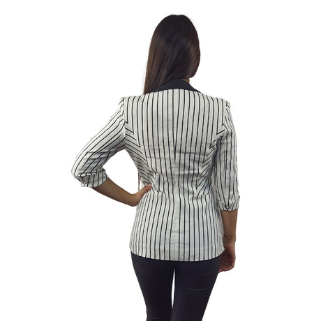 Blazer Vero Moda Blanco y Negro Style OLIVIA 3/4 BLAZER(PM-ET-1)