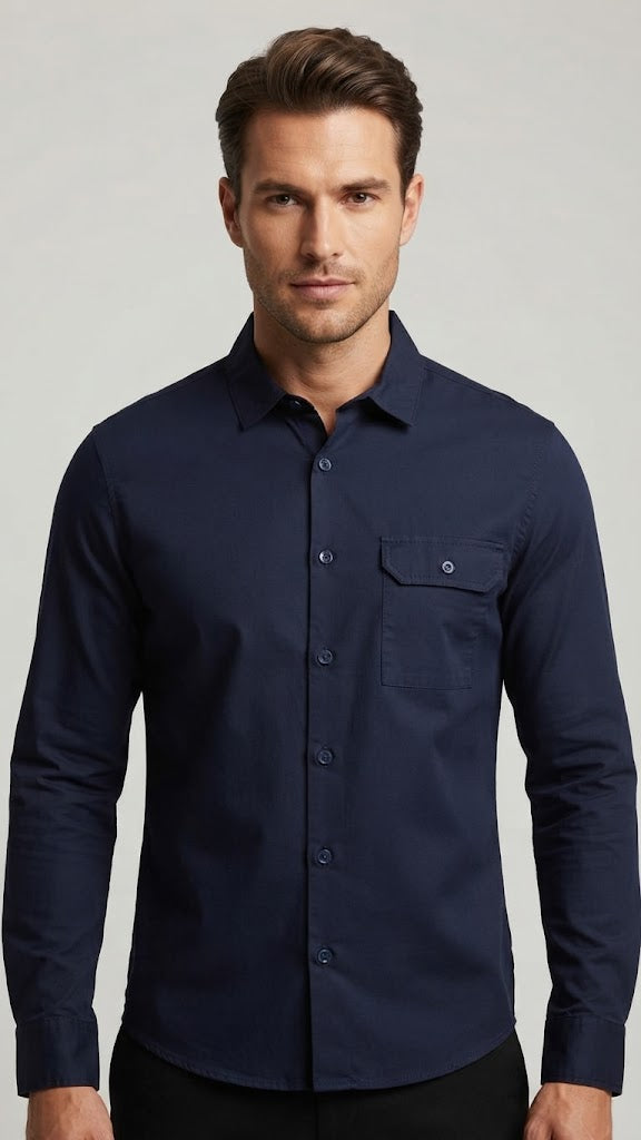 Camisa  Selected Azul Eléctrico Hombre 1641