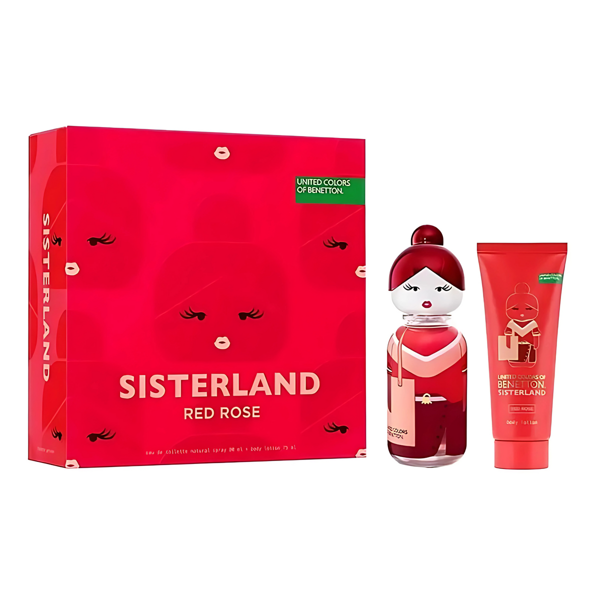 Estuche Sisterland Red Rose Benetton Edt 80ML + 75Ml B/L Mujer
