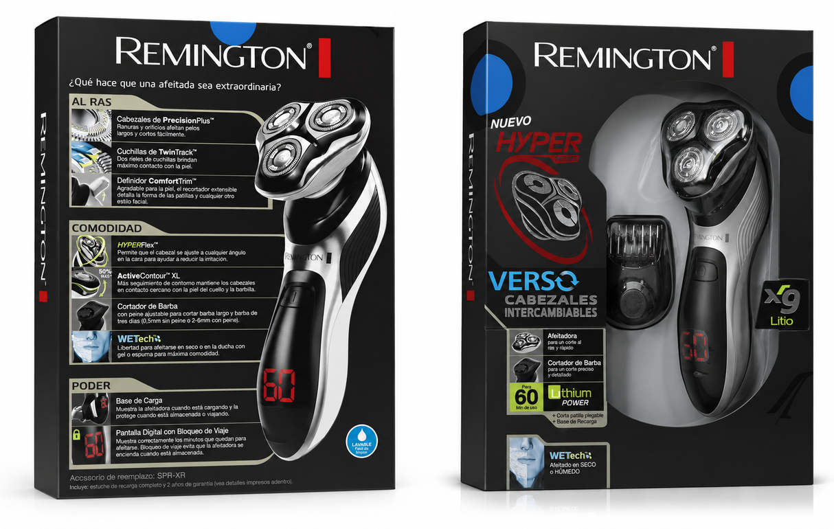 Afeitadora Remington Hyperserie Plata XR1390