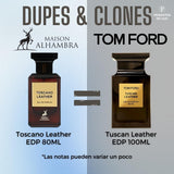 Maison Alhambra Toscano Leather 80 ml EDP Unisex-Inspirado En Tuscan Leather de TOM FORD